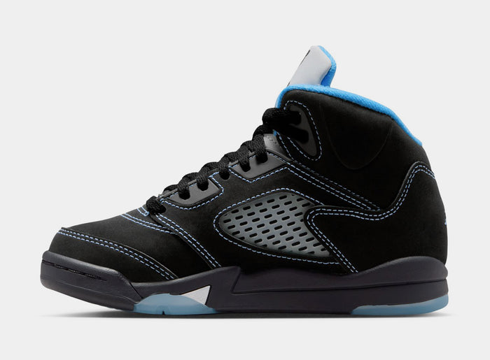 Air Jordan 5 Retro Black Carolina Preschool Lifestyle Shoes (Black/University Blue/White) Free Shipping