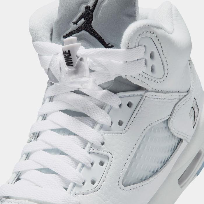 Air Jordan 5 Retro OG White Metallic Grade School Lifestyle Shoes (White/Black/Metallic Silver) Free Shipping