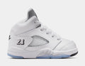 Air Jordan 5 Retro OG White Metallic Infant Toddler Lifestyle Shoes (White/Black/Metallic Silver) Free Shipping