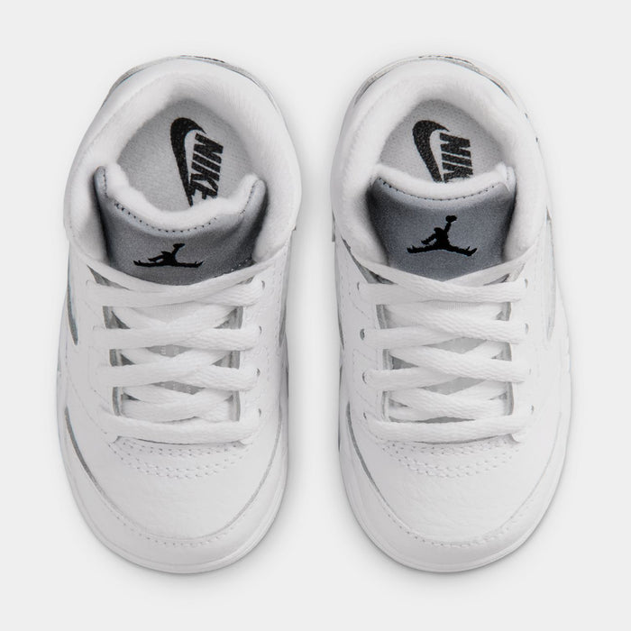Air Jordan 5 Retro OG White Metallic Infant Toddler Lifestyle Shoes (White/Black/Metallic Silver) Free Shipping