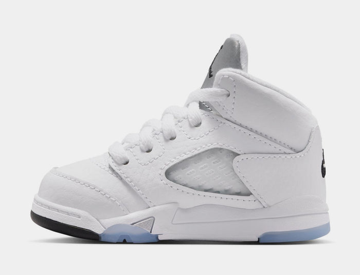 Air Jordan 5 Retro OG White Metallic Infant Toddler Lifestyle Shoes (White/Black/Metallic Silver) Free Shipping