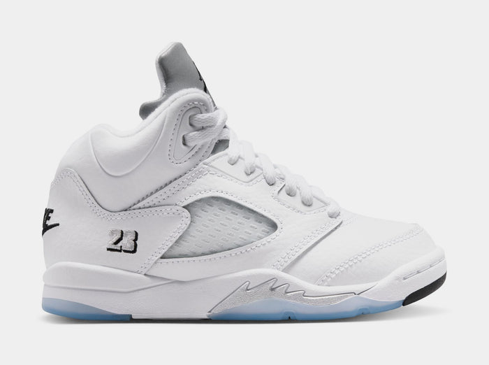 Air Jordan 5 Retro OG White Metallic Preschool Lifestyle Shoes (White/Black/Metallic Silver) Free Shipping