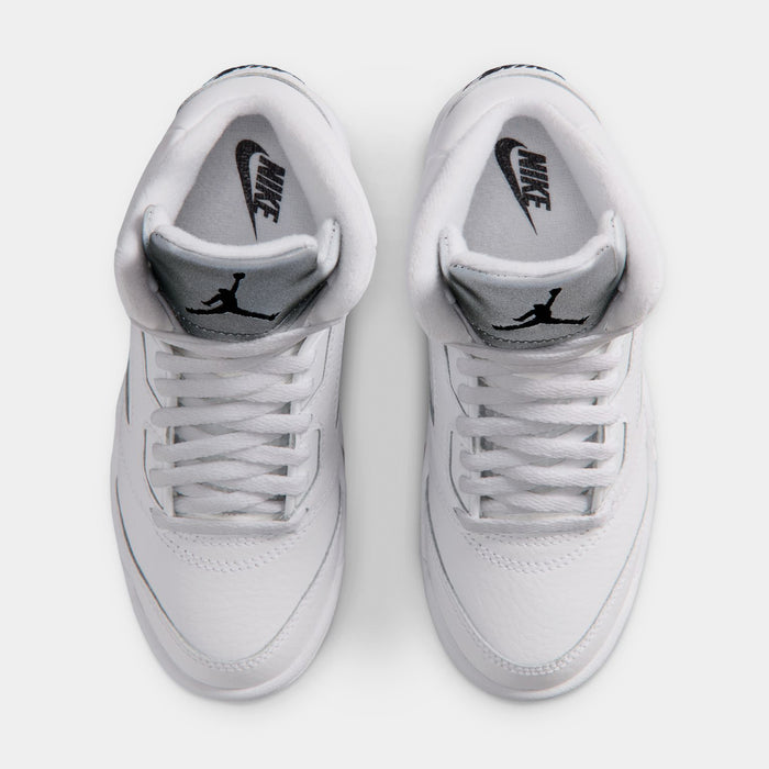 Air Jordan 5 Retro OG White Metallic Preschool Lifestyle Shoes (White/Black/Metallic Silver) Free Shipping