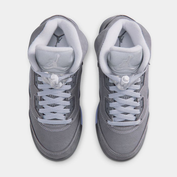 Air Jordan 5 Retro Wolf Grey Grade School Lifestyle Shoes (Light Graphite/White/Wolf Grey) Limit One Per Customer