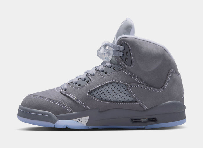 Air Jordan 5 Retro Wolf Grey Grade School Lifestyle Shoes (Light Graphite/White/Wolf Grey) Limit One Per Customer