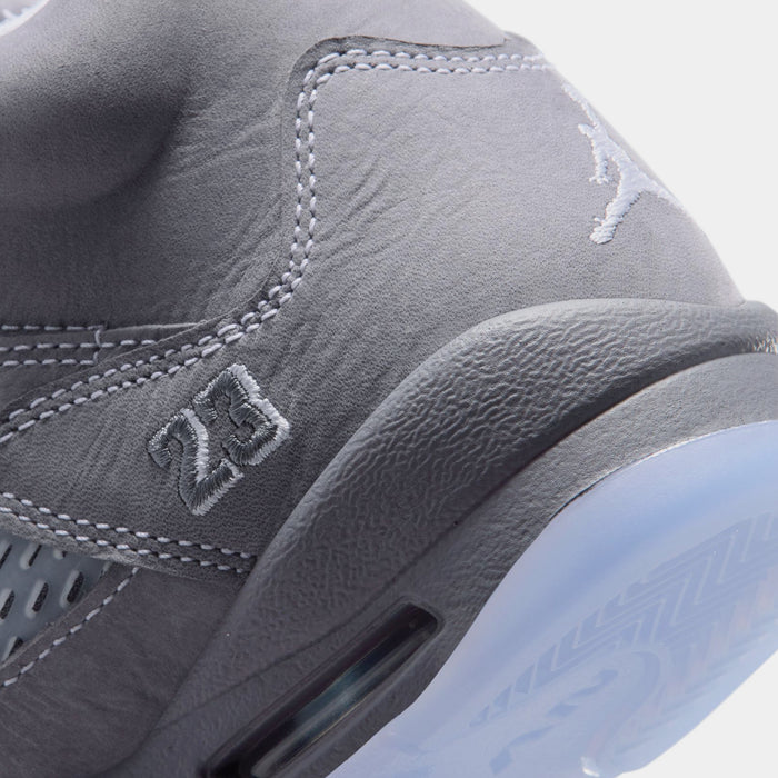 Air Jordan 5 Retro Wolf Grey Grade School Lifestyle Shoes (Light Graphite/White/Wolf Grey) Limit One Per Customer