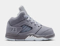 Air Jordan 5 Retro Wolf Grey Infant Toddler Lifestyle Shoes (Light Graphite/White/Wolf Grey)
