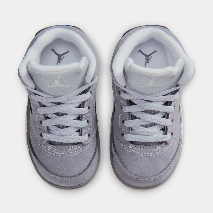 Air Jordan 5 Retro Wolf Grey Infant Toddler Lifestyle Shoes (Light Graphite/White/Wolf Grey)