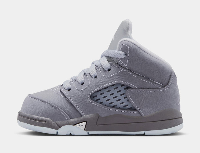 Air Jordan 5 Retro Wolf Grey Infant Toddler Lifestyle Shoes (Light Graphite/White/Wolf Grey)
