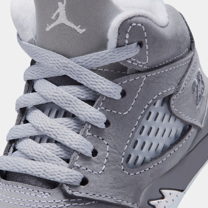 Air Jordan 5 Retro Wolf Grey Infant Toddler Lifestyle Shoes (Light Graphite/White/Wolf Grey)