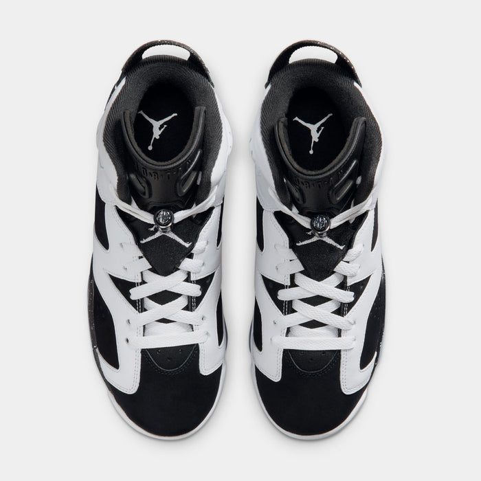 Air Jordan 6 Retro Black And White Grade School Lifestyle Shoes (White/Black) Free Shipping