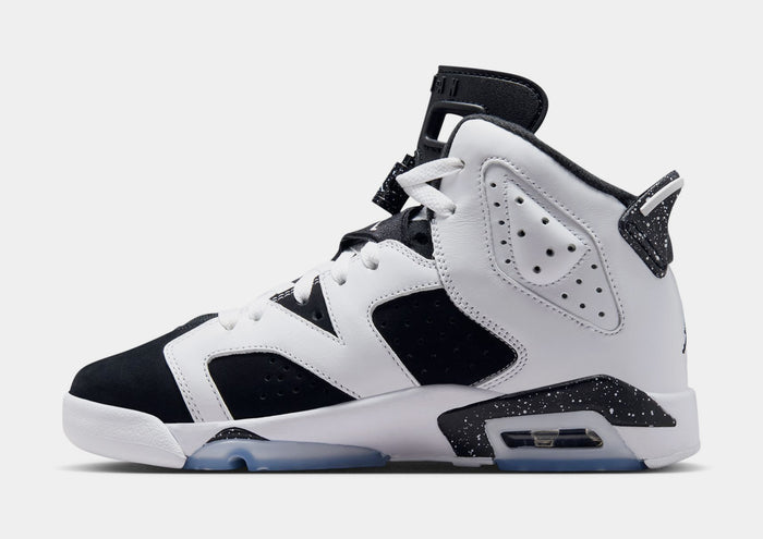 Air Jordan 6 Retro Black And White Grade School Lifestyle Shoes (White/Black) Free Shipping