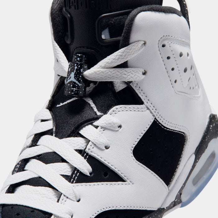 Air Jordan 6 Retro Black And White Grade School Lifestyle Shoes (White/Black) Free Shipping