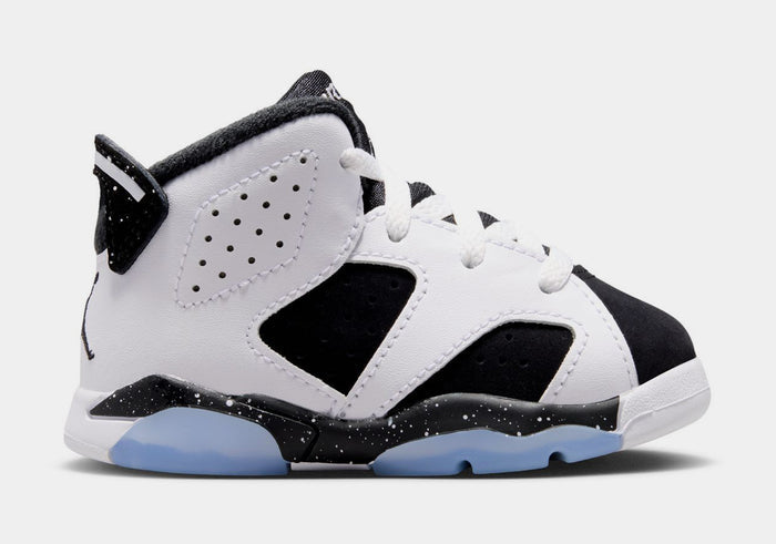 Air Jordan 6 Retro Black And White Infant Toddler Lifestyle Shoes (White/Black) Free Shipping