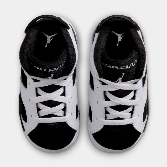 Air Jordan 6 Retro Black And White Infant Toddler Lifestyle Shoes (White/Black) Free Shipping