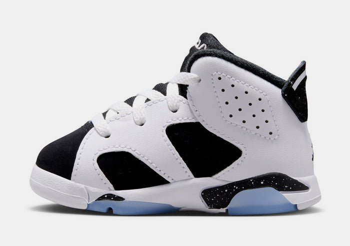 Air Jordan 6 Retro Black And White Infant Toddler Lifestyle Shoes (White/Black) Free Shipping