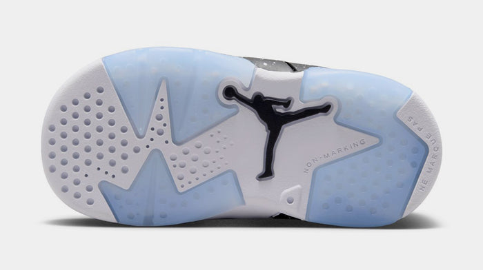 Air Jordan 6 Retro Black And White Infant Toddler Lifestyle Shoes (White/Black) Free Shipping