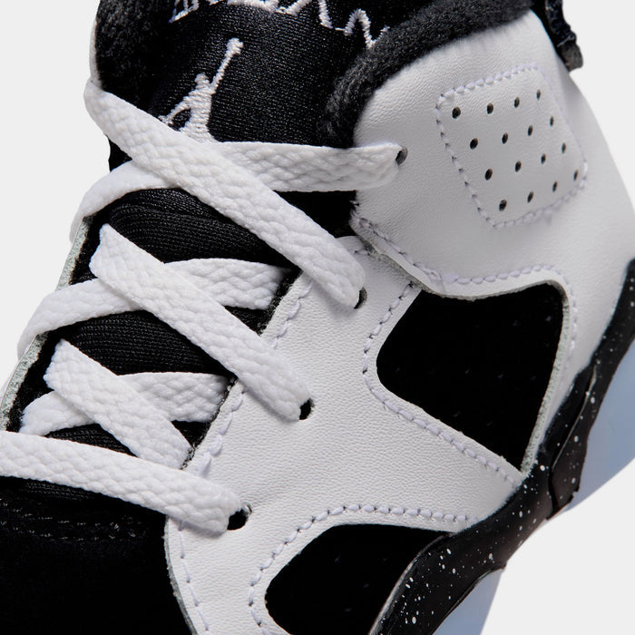 Air Jordan 6 Retro Black And White Infant Toddler Lifestyle Shoes (White/Black) Free Shipping