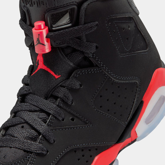 Air Jordan 6 Retro Infrared Salesman Grade School Lifestyle Shoes (Black/Light Crimson)