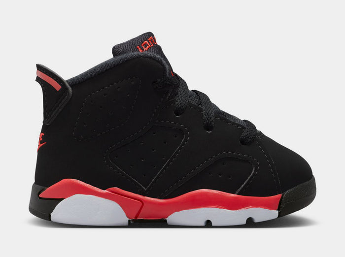 Air Jordan 6 Retro Infrared Salesman Infant Toddler Lifestyle Shoes (Black/Light Crimson)