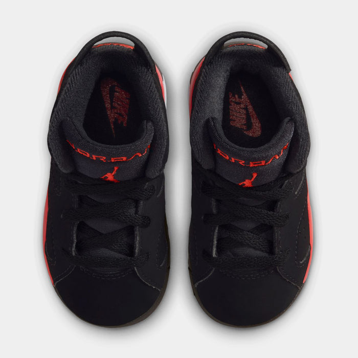 Air Jordan 6 Retro Infrared Salesman Infant Toddler Lifestyle Shoes (Black/Light Crimson)