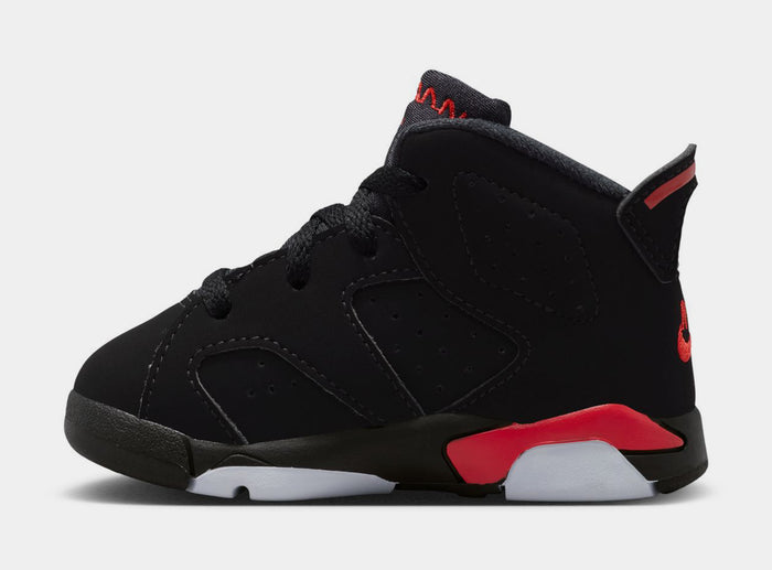 Air Jordan 6 Retro Infrared Salesman Infant Toddler Lifestyle Shoes (Black/Light Crimson)