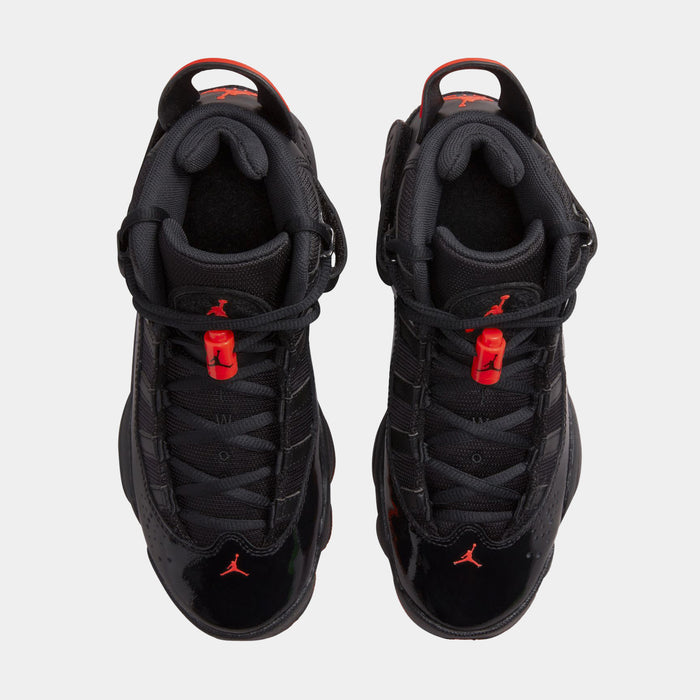 Air Jordan 6 Rings Grade School Basketball Shoes (Black/Infrared 23/Black)
