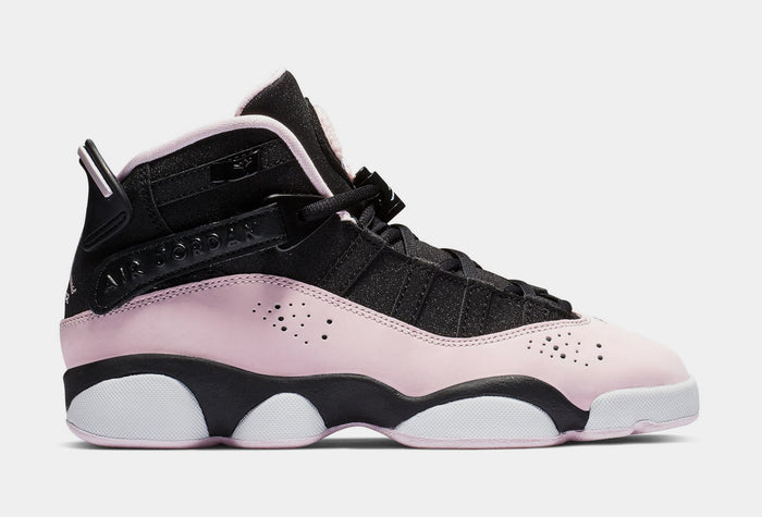 Air Jordan 6 Rings Grade School Lifestyle Shoe (Black/Pink Foam/Anthracite/White)