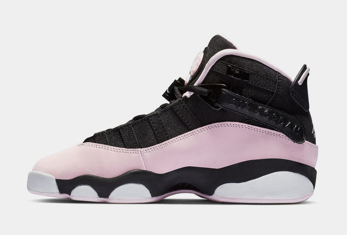 Air Jordan 6 Rings Grade School Lifestyle Shoe (Black/Pink Foam/Anthracite/White)