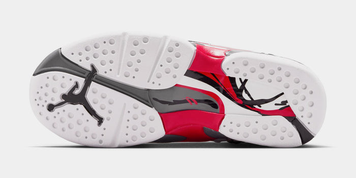 Air Jordan 8 Retro White And True Red Grade School Lifestyle Shoes (White/True Red/Black)