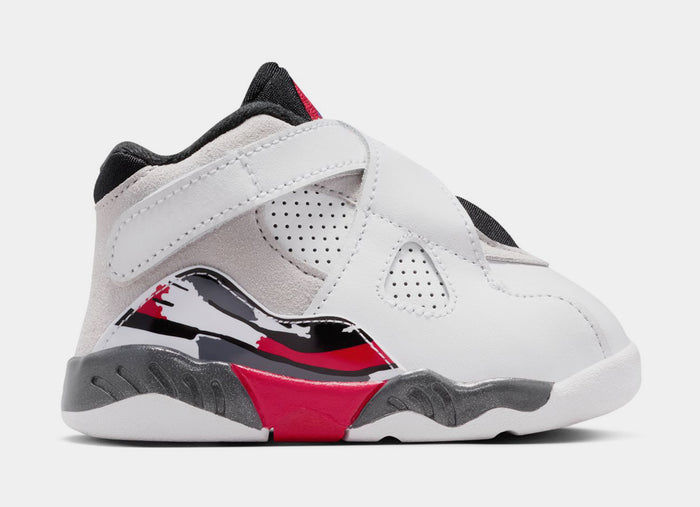 Air Jordan 8 Retro White And True Red Infant Toddler Lifestyle Shoes (White/Black/True Red)