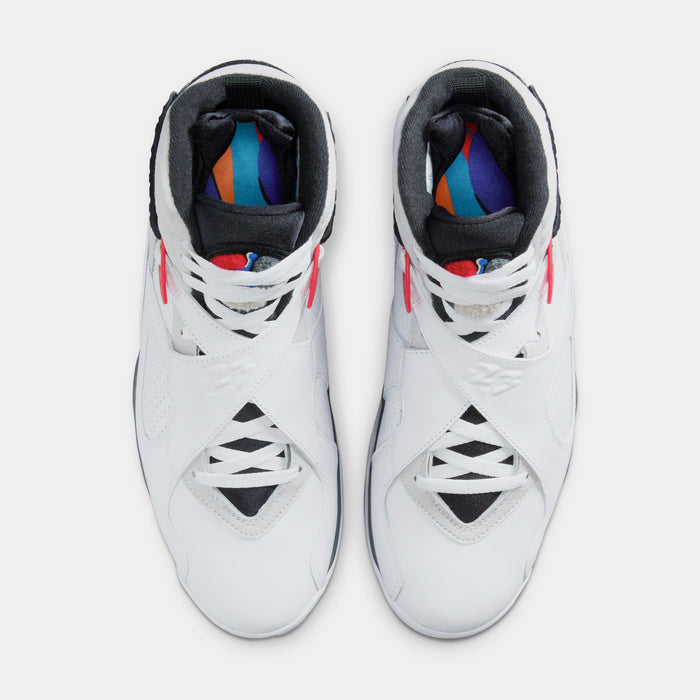 Air Jordan 8 Retro White And True Red Mens Lifestyle Shoes (White/Black/True/Red)