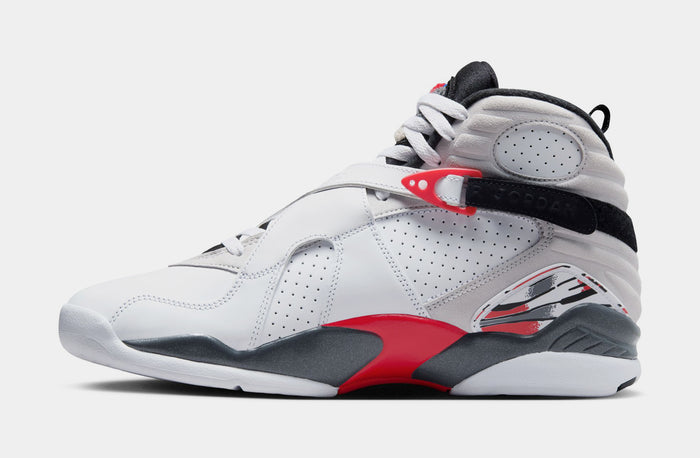 Air Jordan 8 Retro White And True Red Mens Lifestyle Shoes (White/Black/True/Red)