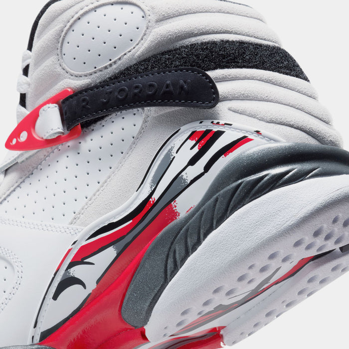 Air Jordan 8 Retro White And True Red Mens Lifestyle Shoes (White/Black/True/Red)