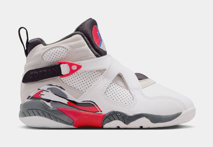 Air Jordan 8 Retro White And True Red Preschool Lifestyle Shoes (White/True Red/Black)