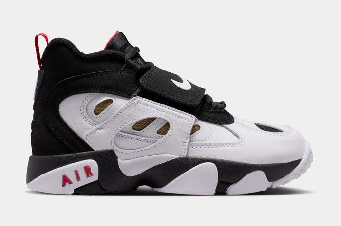 Air Diamond Turf II Grade School Basketball Shoes (Black/White/Fire Red/Metallic Gold)