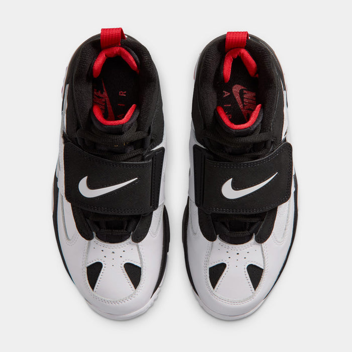 Air Diamond Turf II Grade School Basketball Shoes (Black/White/Fire Red/Metallic Gold)
