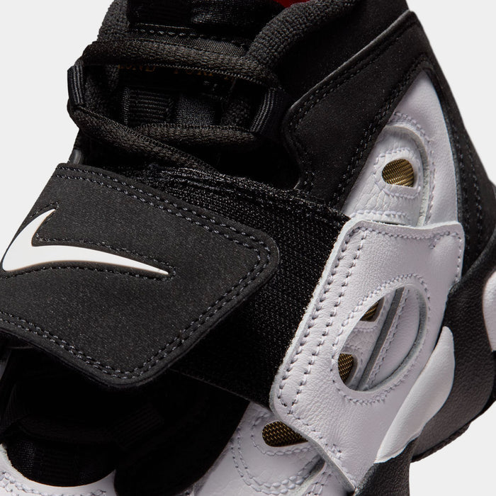 Air Diamond Turf II Grade School Basketball Shoes (Black/White/Fire Red/Metallic Gold)