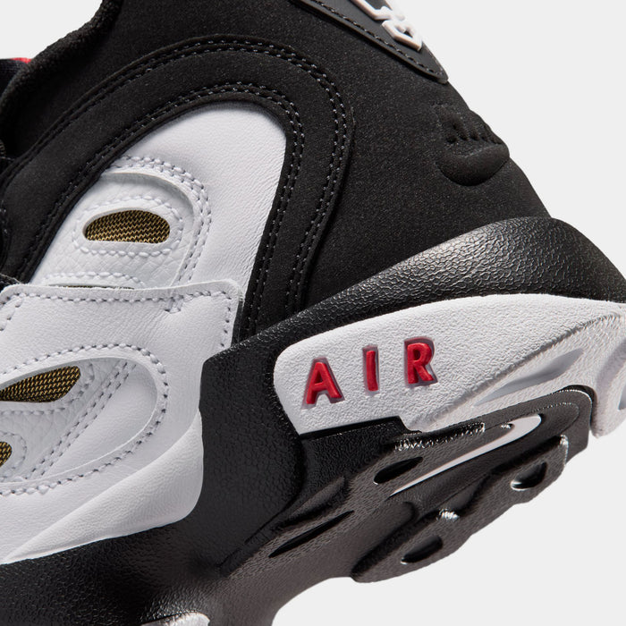 Air Diamond Turf II Grade School Basketball Shoes (Black/White/Fire Red/Metallic Gold)