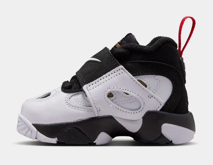 Air Diamond Turf II Infant Toddler Basketball Shoes (Black/White/Fire Red/Metallic Gold)