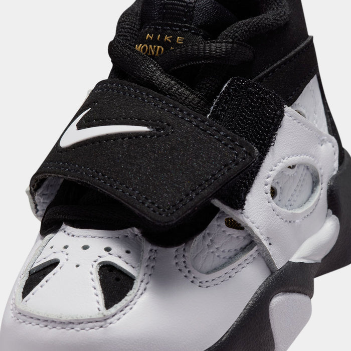 Air Diamond Turf II Infant Toddler Basketball Shoes (Black/White/Fire Red/Metallic Gold)