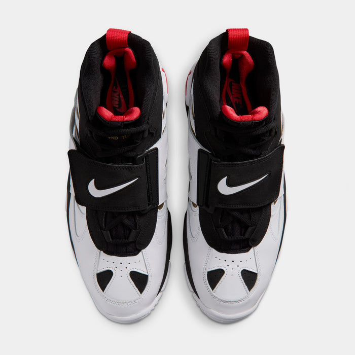 Air Diamond Turf II Mens Basketball Shoes (Black/White/Fire Red/Metallic Gold)