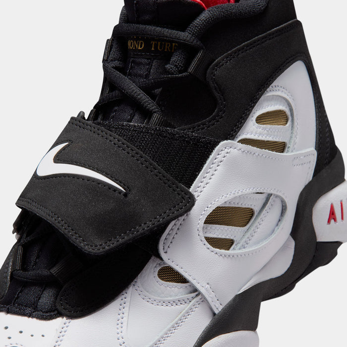 Air Diamond Turf II Mens Basketball Shoes (Black/White/Fire Red/Metallic Gold)