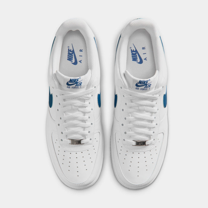 Air Force 1 '07 Mens Basketball Shoes (White/White/Court Blue)