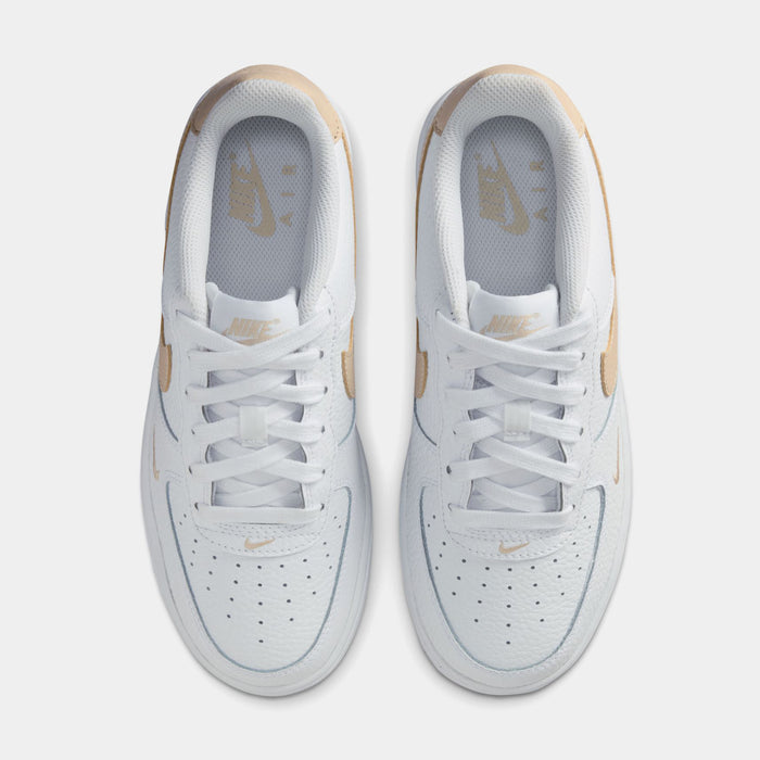 Air Force 1 Grade School Lifestyle Shoes (White/Rattan)