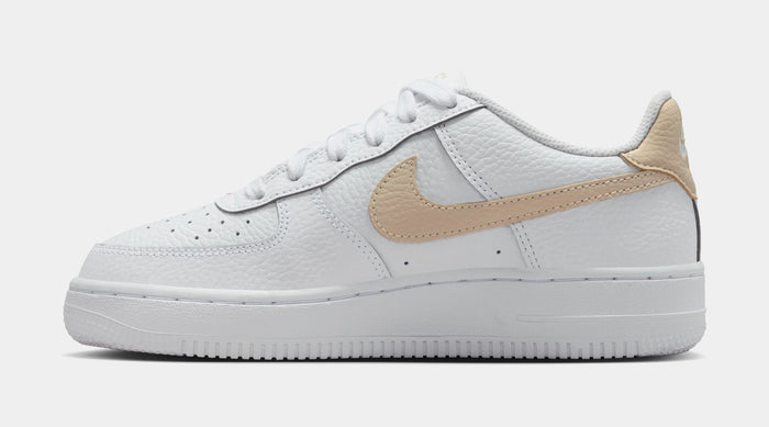 Air Force 1 Grade School Lifestyle Shoes (White/Rattan)