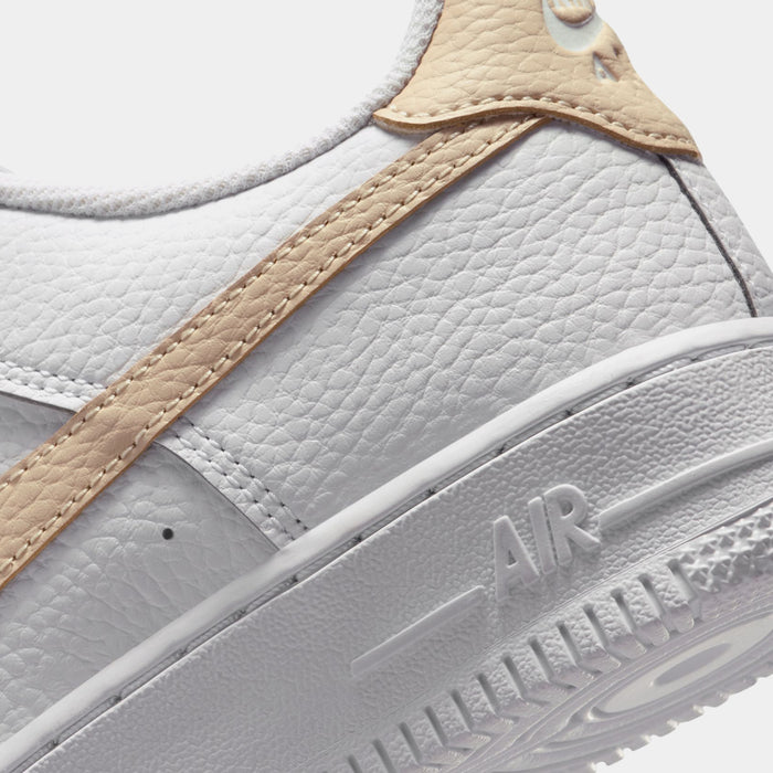 Air Force 1 Grade School Lifestyle Shoes (White/Rattan)