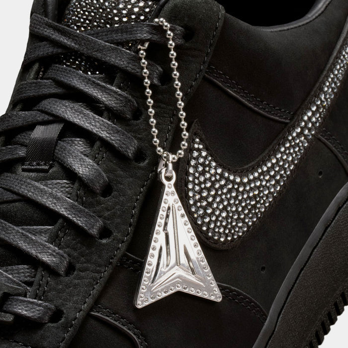 Air Force 1 JA Luxe Swarovski Mens Lifestyle Shoes (Black/Metallic Silver/Cobalt Bliss)
