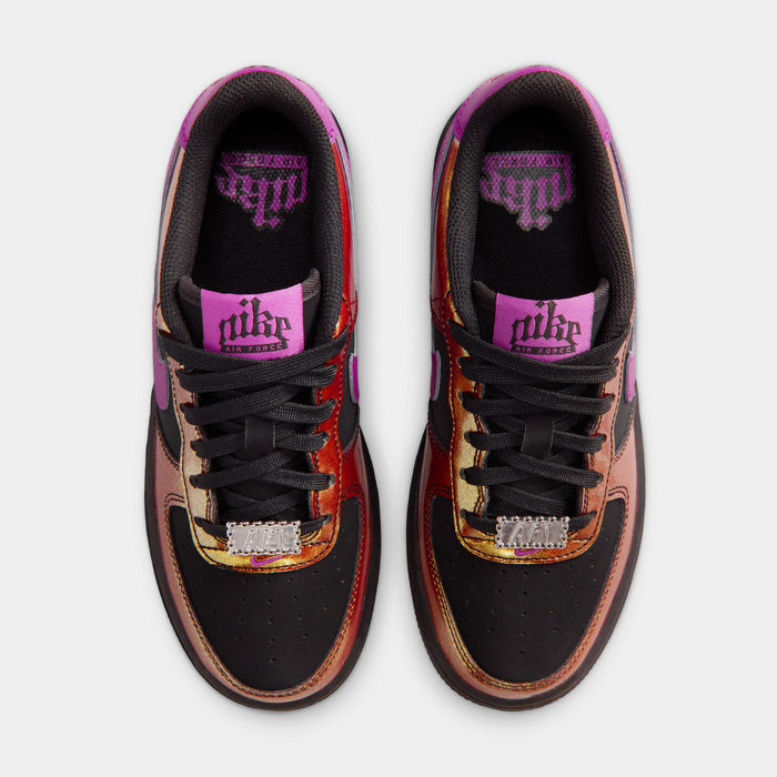 Air Force 1 Low LV8 Grade School Lifestyle Shoes (Black/Bold Berry)