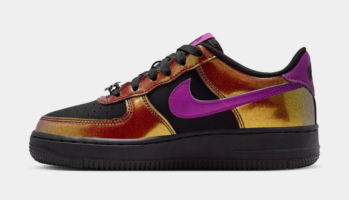Air Force 1 Low LV8 Grade School Lifestyle Shoes (Black/Bold Berry)